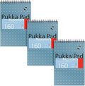 Pukka Pad, Reporter’s Pad 3 Pack for Home, School, and Office – 14 x 20.5cm – Wirebound, Head-Bound Notebook with 160 Pages of 80GSM Paper – Microperforated for Easy Removal – Blue