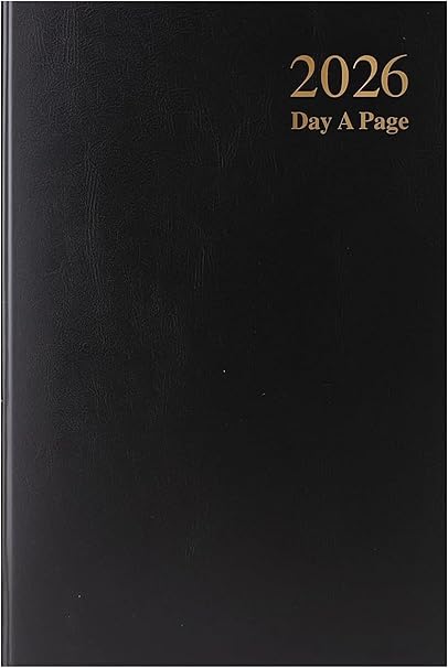 2026 A5 Diary Page per Day Black