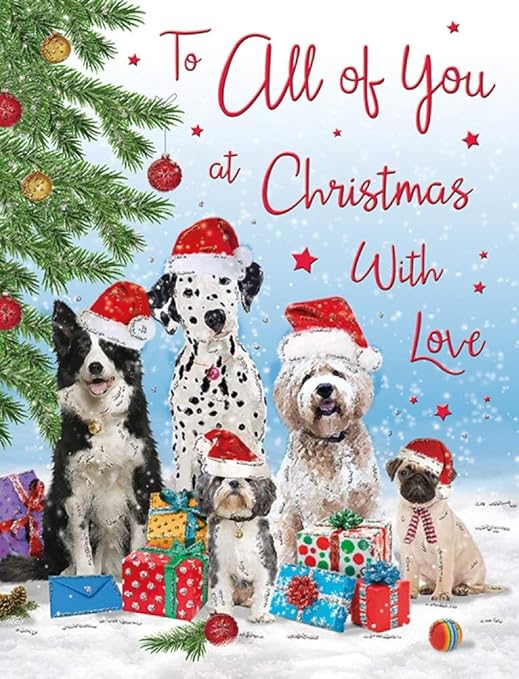 Piccadilly Greetings Traditional (Cute) Christmas Card to All of You - 8 x 6 inches - Regal Publishing, C85349