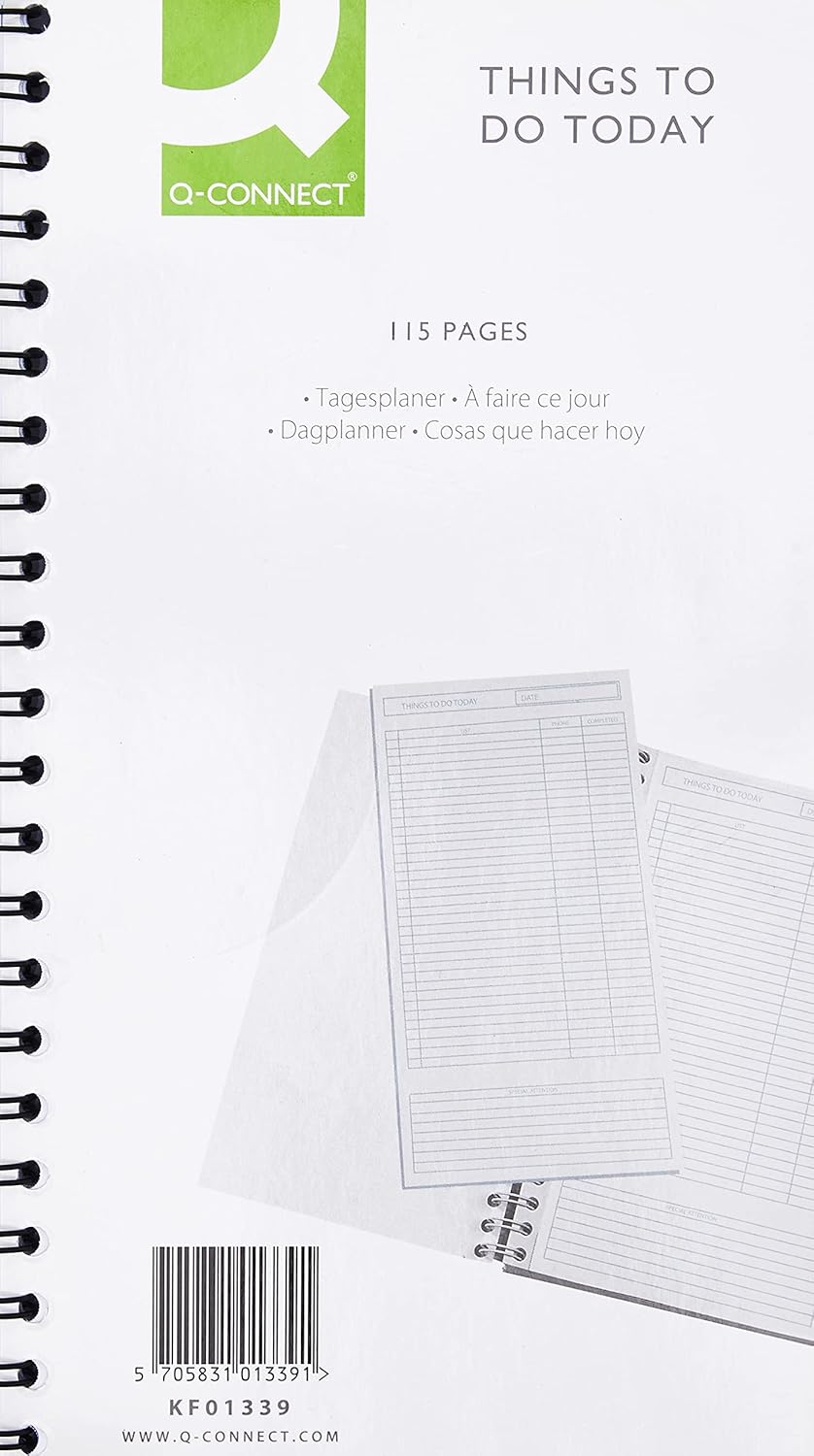 Q-Connect Wirebound Things to Do Today Book 150x280mm