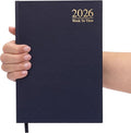 Evelay 2026 A5 Week To View Diary Full Year Planner Organiser Hardback Cover & Ribbon (Navy)