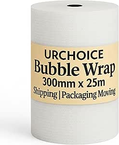 Bubble Wrap - 300MM X 25M Roll of Premium Quality Polythene Small Bubble Wrap | Thicker & Durable | Ideal for Packaging, Delivering, and Moving Home/Office | Strong Protective