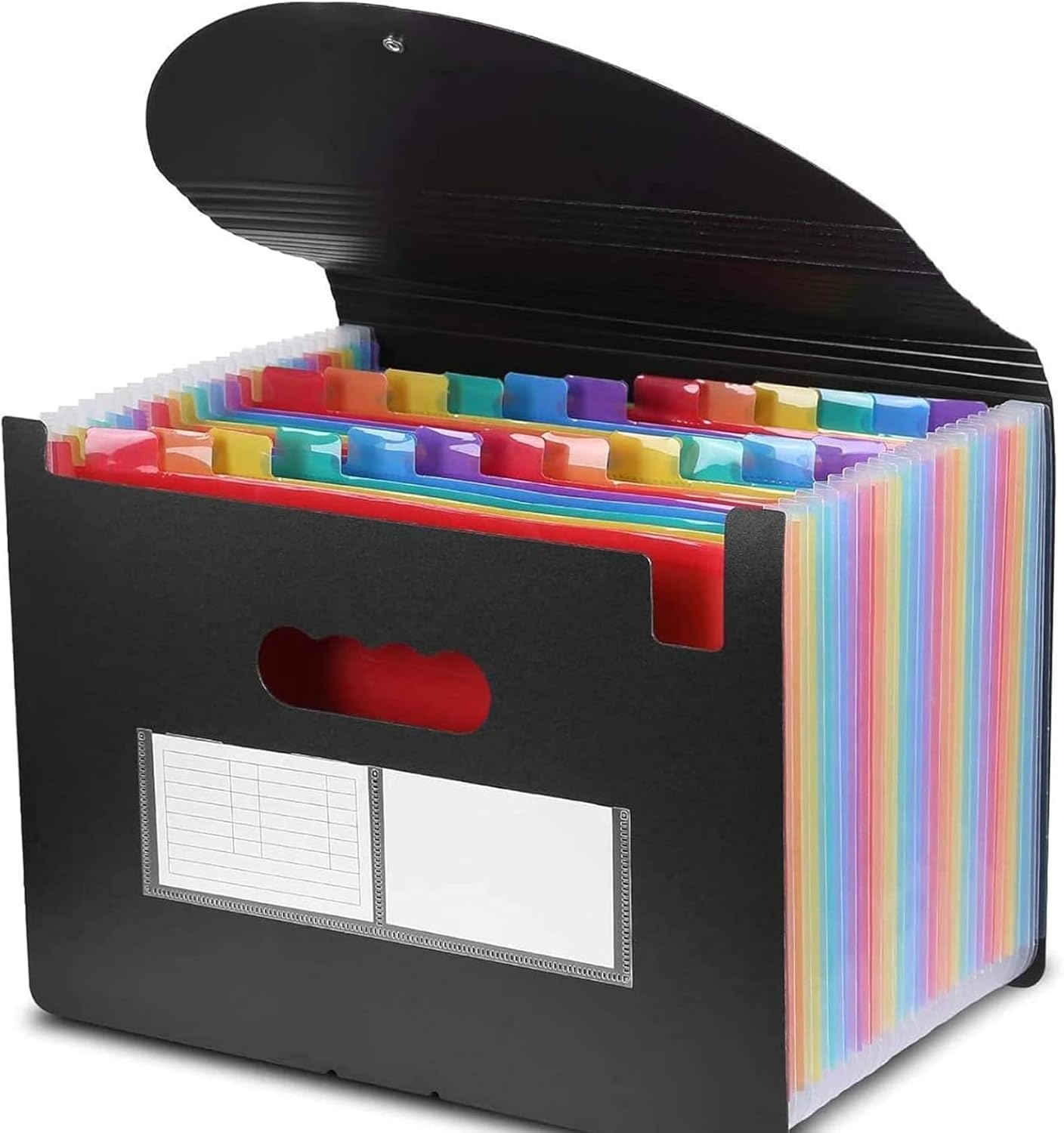 File Organisers, Supmaker 24 Pockets Expanding File Folder, A4 Size Accordion Folder Expandable File Organiser with Lid, Rainbow Document Organiser for Filing Folders and Storage Files