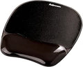 Fellowes Mouse Mat Wrist Support - Crystals Gel Mouse Pad with Non Slip Rubber Base - Ergonomic Mouse Mat for Computer, Laptop, Home Office Use - Compatible with Laser and Optical Mice - Black