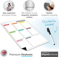 TMS A4 Magnetic Weekly Planner, Dry Wipe Fridge Calendar Whiteboard for Organising Daily Tasks, Meal Planning or Business Plans in Offices - with Dry Erase Marker Pen