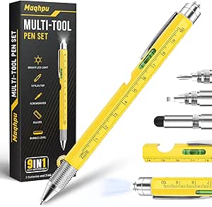 Father's Day Gifts, Gifts for Men Dad Gifts, 9 in 1 Multi Tool Pen Mens Gifts, Father's Day Gifts from Daughter/Son, Gifts for Dad Gadgets for Men, Stocking Fillers