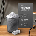 KEPLIN Round Trash Can Bin - 1 Pack Black Non-slip Mesh Bins | Waste Paper Bin | Sturdy Metal Bin Indoor Waste Bin for Home, Bedroom, Office, Bathroom, Living Room, Kitchen