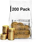 Pack of 200 - Clear Plastic Money Bank Bags | No Mixed Coins Banking Bags for Change Handling Shop Business Home Office Brand: Swoosh Media