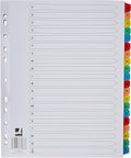 Q-Connect 20 Part A-Z Index Extra Wide Reinforced Multi-Colour Tabs