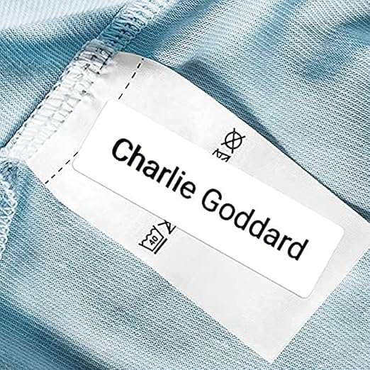 64 Personalised Waterproof Stick-On Name Labels – Name Tags for School Uniform, Clothes, Lunch Boxes & Shoes – No Ironing Needed