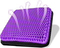 Gel Seat Cushion, Double Thick Breathable Seat Cushion Cool Gel Cushion Honeycomb Design,Breathable Lumbar Cushion With Non-Slip,Pressure Pain relief Gel Cushion For Home Office Chair Car Wheelchair