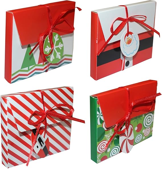 Christmas Money Wallet/Gift Voucher Gift Box with Envelope - Pack of 4 Fun Designs