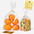 Flat Bottom Cellophane Bags 100Pcs Treat Bags with Ties 2 Sizes Cellophane Gift Bags Clear Goodie Bags for Packaging Favor Cookie Candy Gift Wrapping