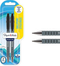 Paper Mate FlexGrip Ultra Retractable Ballpoint Pens | Medium Point (1.0mm) | Black | 2 Count