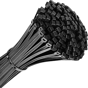 300Pcs Ties 100mm x 2.5mm - Black Zip Ties Set of 300pcs Nylon Cable Ties for Wire Management, Black Cable Ties Heavy Duty Zip Ties