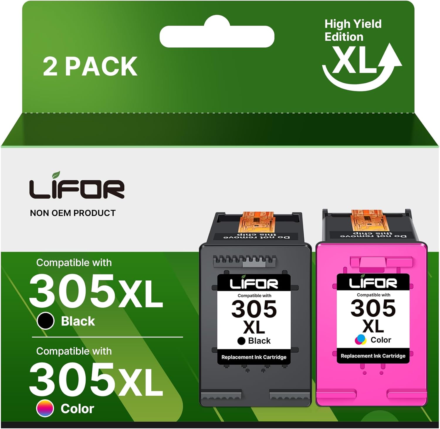 LIFOR 305XL Ink Cartridges Replacement for HP 305 Ink Cartridges Black and Colour 305 XL for HP DeskJet 2810e 2820e 2800e 2710e 2720e 4220e Plus 4100 4120e Envy 6000 6020e Pro 6400 Packing May Vary
