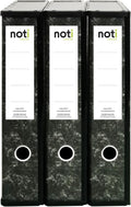 Noti Foolscap Black & Box File Pack of 3 with 75mm Spine, Spring Clip, Ring Pull and Catch
