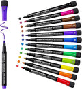 Whiteboard Pens Whiteboard Markers: 12 Magnetic Whiteboard Pens and Eraser set, Fine Tip White Board Pens Colour White Board Markers Erasable,Dry Wipe Markers Thin Whiteboard Pen Kids Dry Erase Marker