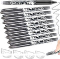 8 Erasable Pens Black Eraser Pen, Rub Out with Rubbers on the End, Pen Eraser, Gel Pens that Out, Cool Gel Ink Pen for Writing Stationary Office School Supplies Gifts for Teacher