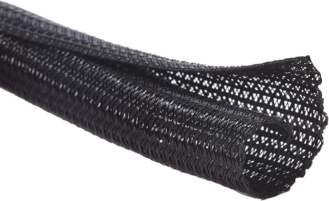 Alex Tech 10ft - 1/2 inch Cord Protector Wire Loom Tubing Cable Sleeve Split Sleeving for USB Power Cord Audio Video Cable – Protect Cat from Chewing Cords - Black