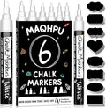 White Chalk Pens for Blackboards, 6 Pack Washable Liquid Chalk Pens and 45 Chalkboard Labels, Wipeable Blackboard Pens, Chalk Markers Pens for Windows and Glass & Spice Jars (1mm, 3mm, 6mm)