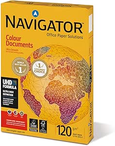 Nuco Navigator Colour Documents - A4 Colour Printer Paper - Multi-Purpose Printer Paper - Photocopier Paper - White - 120gsm - 250 Sheets