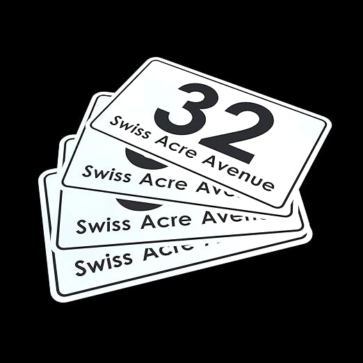 Custom Wheelie Bin Box Crate Number and Letter Stickers Decals - set of 4