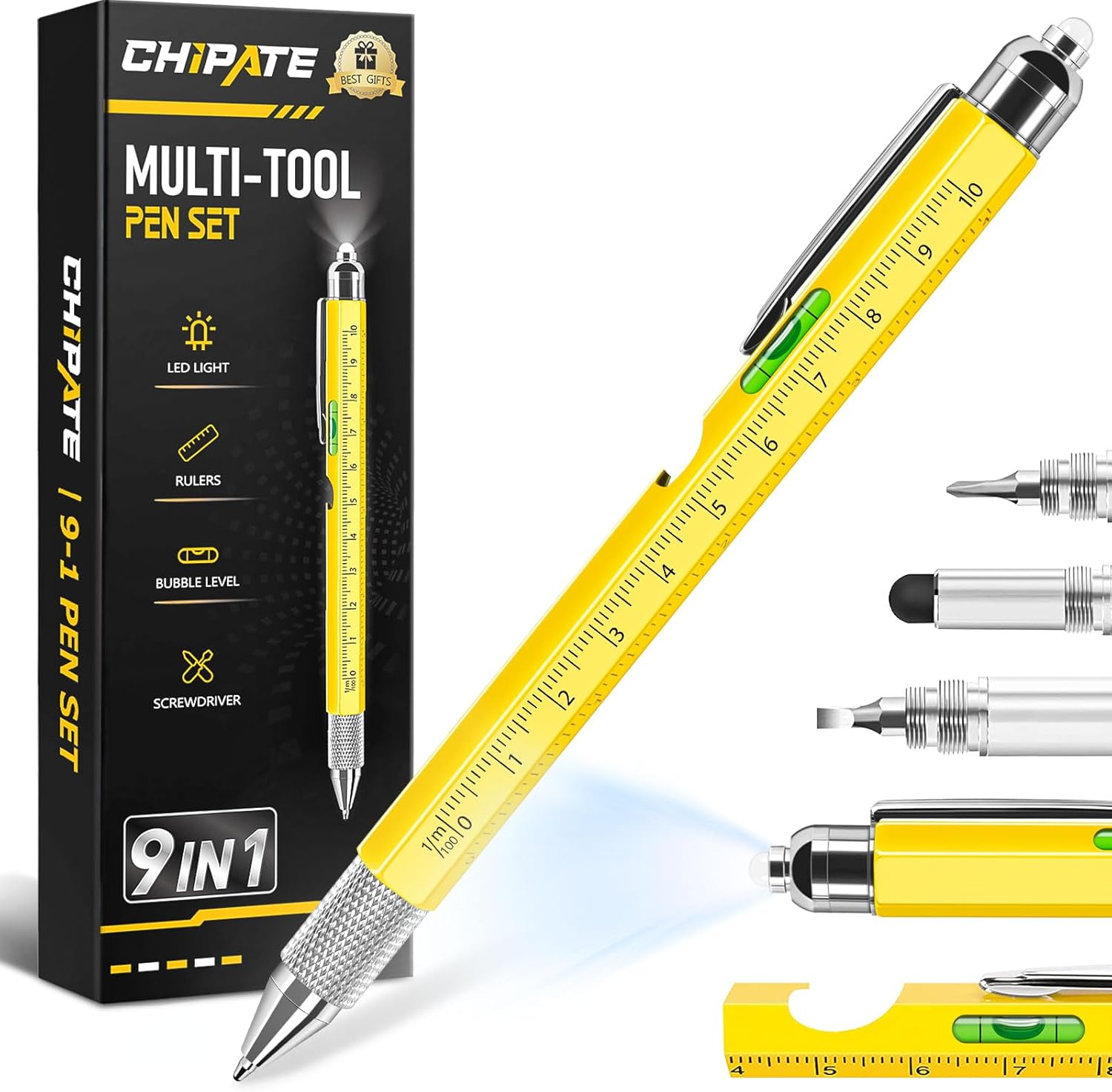 Gifts for Men, Father's Day Gifts, 9 in 1 Multi Tool Pen, Easter Valentines Christmas Birthday Gift for Him/Her, Multi Tool Gadgets for Men Teenage Boys