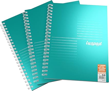 Silvine Luxpad Metallic A4 FSC Wirebound Notebook - Lined (200 Pages) Pack of 3