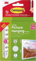Command Picture & Frame Hanging Strips Value Pack, Large, White - 12 Pairs (24 Strips) - Damage Free Hanging - For Pictures, Frames, Mirrors, Wall décor and Signs