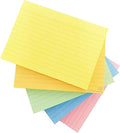 NOTI A6 Ruled Record Cards | 500 Assorted Neon Colours Revision Study Notes | Flash Card for Exams, Essential Home Schooling, Office & Personal Use (Pack of 500)