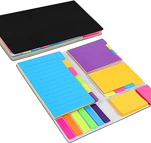 400 Pcs Sticky Notes Set, Multicolor Adhesive Notes with PU Leather Cover, Student Essentials Index Flags Pads for Books, Folders, Index,School Office Supplies Visit the Thboxes Store
