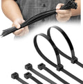 50pcs 450mm x 9mm Long Heavy Duty Cable Tie Wide UV Resistant 80KGS/175LBS Tensile Strength for HVAC Outdoor Construction,Ultra Strong Self Locking Extra Long Zip Tie Wraps(Black)