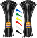 Cable Ties, 200 Pack Black Cable Zip Ties Nylon Self Locking tie Wraps 100/150/200/250/300/370/400/500/600/650/760/1200 mm