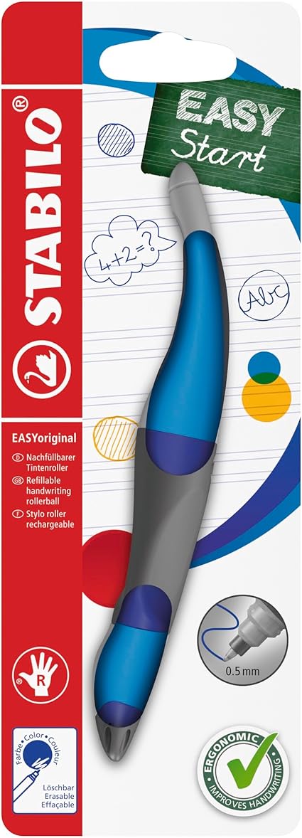 STABILO Ergonomic Rollerball EASYoriginal - Right-Handed - Pack of 1 - Dark Blue/Light Blue