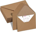 C6 Kraft Fleck Envelopes 114mm x 162mm Pack of 50 , Vintage Brown Self Seal, C6 Kraft Envelopes, for Weddings, Invitation, Christmas Day Gift Card