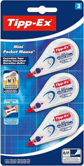 Tipp-Ex Mini Pocket Long Correction Extra Tear-Resistant Tapes - Pack of 3 - Easy To Use - High-Quality - 6 metres