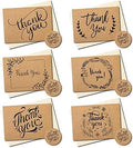 36 Pack thank you cards multipack with envelopes, Thank you notes for Kids,Weddings,Graduation, 36 Cream paper envelopes and 36 brown kraft cards with 40 thank you stickers