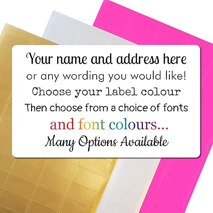 260 White Personalised Address Labels Stickers, 4 Sheets 65 Labels Per Sheet, 38.1mm x 21.2mm Small Custom Printed Sticky Name Address Labels for Envelopes, Return Address, Parcels and Cards