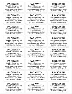 White Personalised Stickers Labels 24 Label Per Sheet A4 Self Adhesive Printed Labels (64 x 33 mm) Address Label Stickers Personalised Postage Label for Business Purposes Packwith®