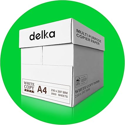 delka Multi-Purpose A4 Printer Paper, 75gsm A4 Paper, 5 Reams, 2500 Count, White (Pack of 5)