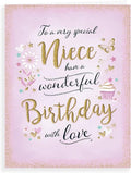 Piccadilly Greetings Modern Birthday Card Niece - 8 x 6 inches