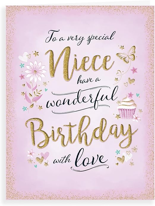 Piccadilly Greetings Modern Birthday Card Niece - 8 x 6 inches