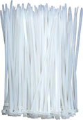 KAXIMON Cable Ties Clear White 300mm x 4mm (100 Pack), Plastic Zip Ties Long Heavy Duty with 40lbs Tensile Strength, Self-Locking Nylon Plastic Wire Ties Wraps for Office, Household and Outdoor