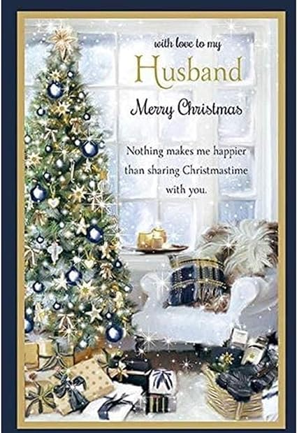 with Love to My Husband - Large Merry Christmas Card