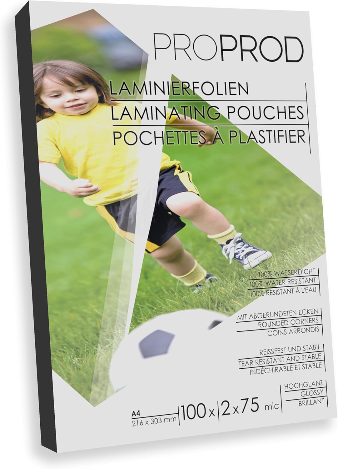 Premium A4 75/80mic, Glossy Laminating Pouch (Pack of 100), Packaging May vary