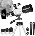 ESAKO Telescope for Kids & Adults, 70mm Portable Beginner Telescopes with 3 Eyepieces, Height Adjustable Tripod & Phone Adapter