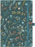 Diary 2025 - A5 Week to View, January to December, Elegant Hard Cover, Elastic Pen Holder, Back Pocket, 21.3 x 14.7 x 1.6 cm