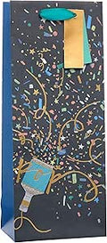 UK Greetings | Bottle Bag for Him/Her/Friend | Party/Gift Bag | Birthdays/Weddings/Valentine's Day/Mother's Day | Party Popper Design | 13.3 x 32.7 x 8.3 cm