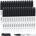 Shuttle Art 30 Pack Black Fine Tip Permanent Markers, Perfect on Plastic, Wood, Stone, Metal and Glass for Doodling, Colouring, Marking, School Supplies